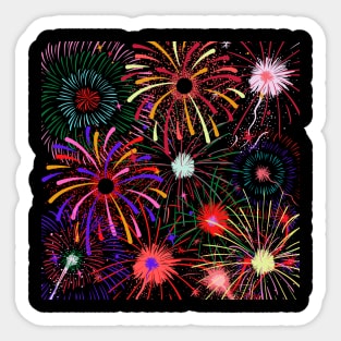 Wonderful and Colorful Fireworks Sticker